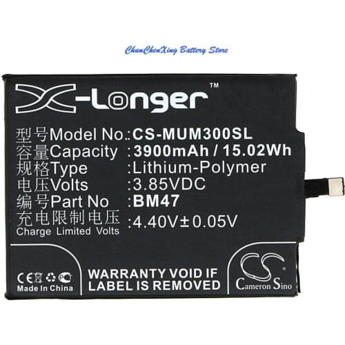 Cameron Sino 3900mAh Battery BM47 for XiaoMi Redmi 3, Redmi 3 5.0, XiaoMi 3S, 3X, 4X
