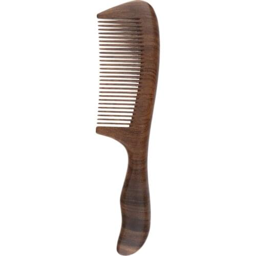Anti-Static Wooden Comb Fine-tooth Comb with Wave Handle For Woman Hair