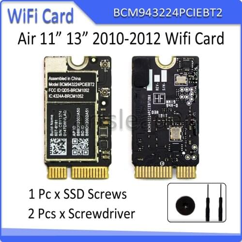BCM943224PCIEBT2 for MacBook Air 11" 13" A1369 A1370 A1466 A1465 WiFi Bluetooth Airport Card 607-8181 607-8821 607-9060 607-9900