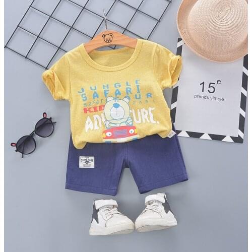 1-4 Years Infant Baby Boys/Girls Clothes Sets Cartoon Car T-shirt+Shorts 2021 Summer Cotton Outfits Childrens Wear Ropa Bebe