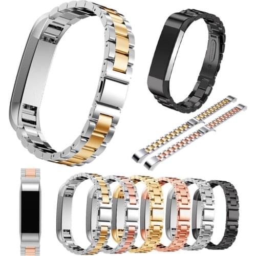 For Fitbit Alta Three Pearl Steel watchBand Replacement Wristband for Fitbit Alta HR Smart Sport Stainless Steel Strap Accessory