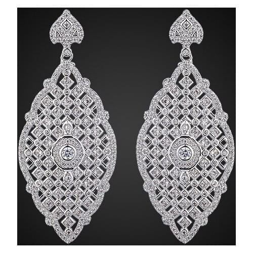 Hot Statemennt Trendy Leaves Earring Korean Style Plant Shape Rhinestone Silver Plated Stud Earrings Wholesale GLE5608