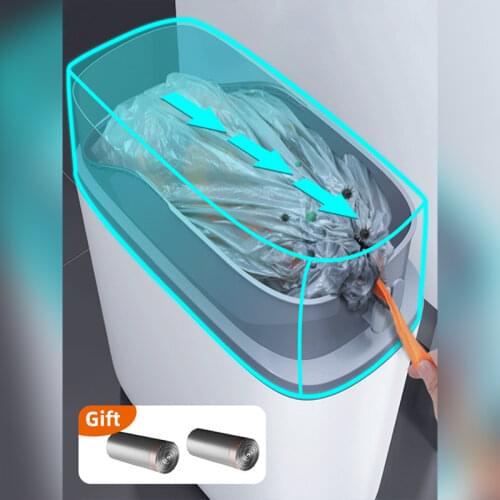 Joybos 13L Trash Can Dustbin Bin for Kitchen Bathroom Waterproof Large Automatic Wastebin Packaging Bin Deawstring With Lid