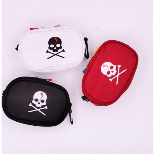 Mini Zipper SKULL Small Golf Ball Bag Golf Accessories Bags Sporting Goods Portable Pockets 3 Colors