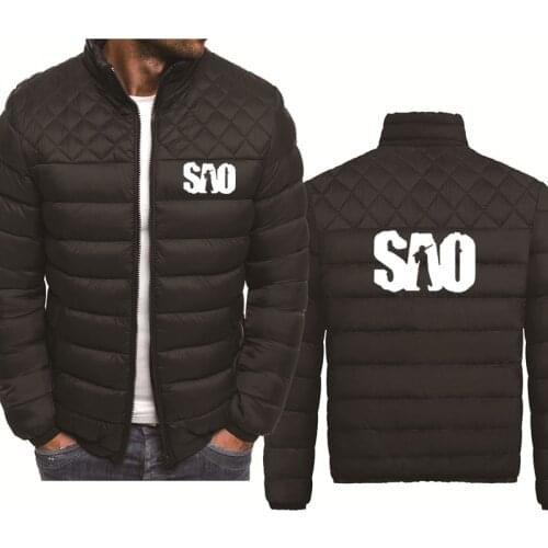 Fashion casual Thicken Warm Wool Fleece Mens Jacket SAO Sword Art Online Printing Spring Autumn Cotton Mens Zip Jacket