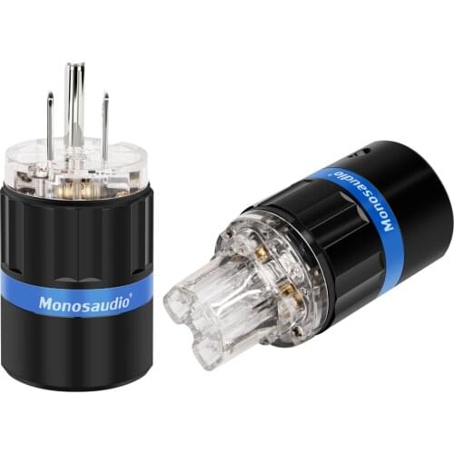 Monosaudio M105R/F105R 99.998% High US Rhodium Plated Pure Copper Power Plug Adapter Audio US Version Power Cord Plug Connector