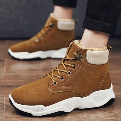 Men High Quality Leather Snow Boots Male Winter Motorcycle Ankle Botas Hombre Bota Men Tactical Boots Man Fashion Safety Boots
