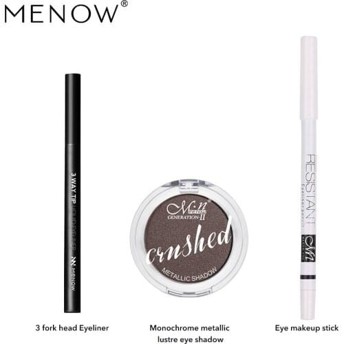 Menow Makeup Set Delicacy Eye Makeup Eye Shadow Eyeliner Crouching Silkworm Waterproof And Sweatproof Not Makeup Removing