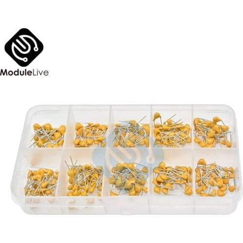 300pcs/lot Multilayer Ceramic Capacitor Assortment Kit 10Values*30pcs 0.1uF 0.2uF 0.47uF 0.56uF 10uF 50V Ceramic Capacitors Tool