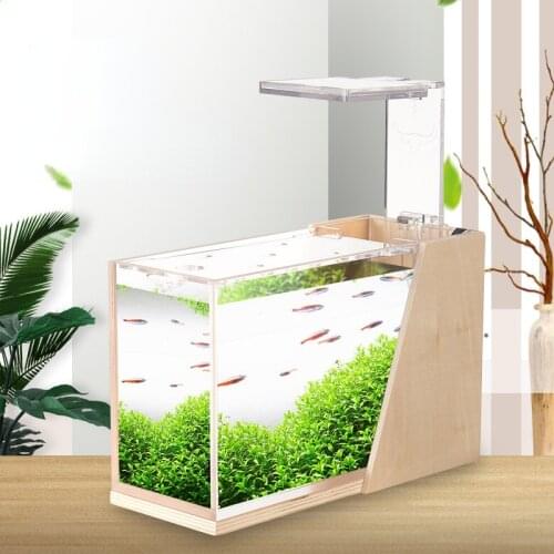 Desktop fish tank water free mini side filter landscaping acrylic ecological small creative office aquarium micro tank fish tank