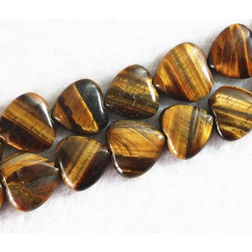 New Tiger eyes stone 15mm heart shape Amazing DIY jewelry round loose beads 15" B354