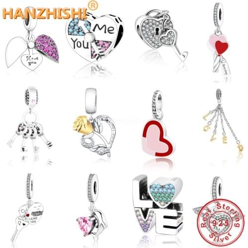 925 Sterling Silver Cute Love Star Snowflake Shoes Book Pendant Charm Beads Fit Original Pandora Charms Bracelet Jewelry Making