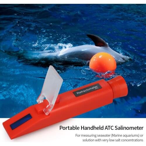 Portable Handheld ATC Salinometer Seawater Salinity Refractometer Halometer Salt Gauge Saltwater Test Kit 0-10% Salinity