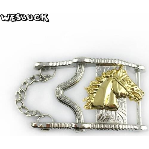 WesBuck Brand Horse head Belt Buckles for Man Buckles Cowboys Cowgirl Cool Buckle With PU Belt