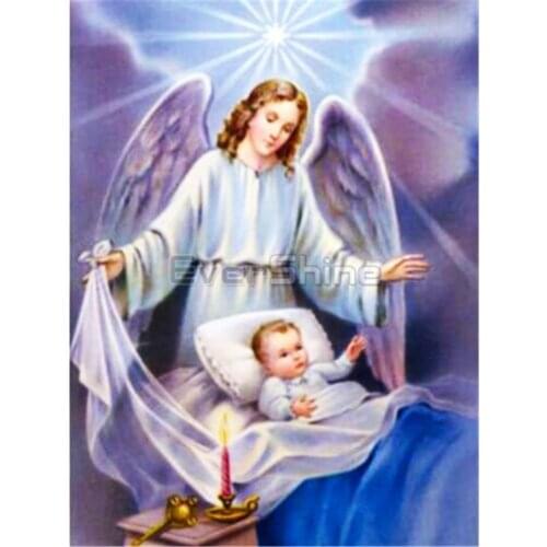 Angel Religion DIY Embroidery Cross Stitch 11CT Kits Craft Needlework Set Cotton Thread Printed Canvas Home Decoration Room