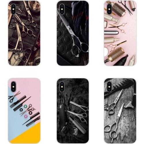 For Samsung Galaxy S2 S3 S4 S5 Mini S6 S7 Edge S8 S9 S10E Lite Plus Silicone Phone Case Cover Hair Stylist Scissors Brush switch