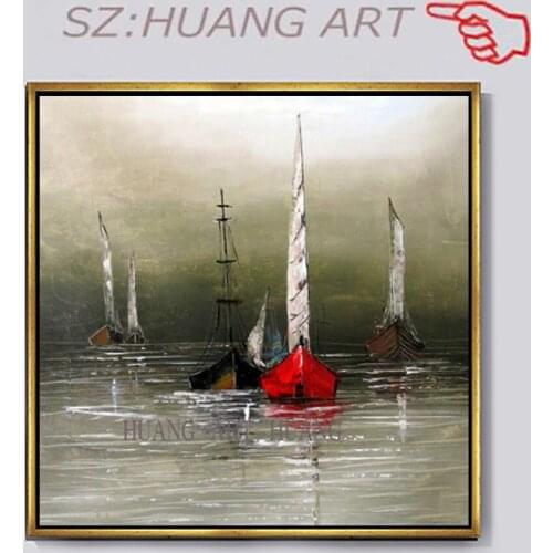 Fantasy art Ivan fantasy art oil painting seascape scenery and sailboat #100% hand painted landscape of the ship knife
