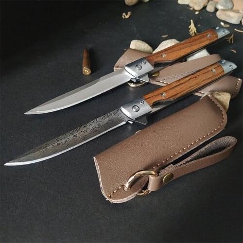 M390 High Hardness Folding Knife, L108 Sanding/Damascus Craftsmanship Little Knife, Portable EDC Tool Fruit Knife Free Knife Set