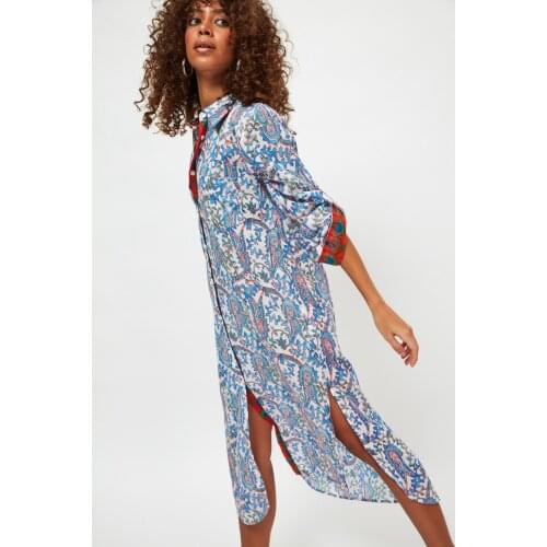 Trendyol Pattern Front Button Voile Kimono & Kaftan TBESS20KM0017