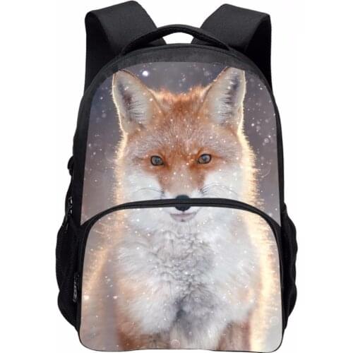 Teenager Laptop Backpack Fox Pattern Casual School Bag 17 inch Large Capacity School Backpack Women Travel Shoulder Daypack