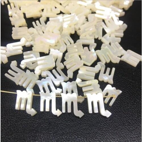 1set=12pcs)Hot! Natural 12 Zodiac Sign Mother of Pearl Shell for DIY Jewelry 12 Horoscope & Zodiac Sign Pearl Shell for Jewelry