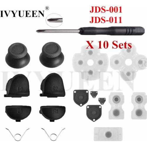 10 Sets R2 L2 Trigger Buttons +Controller Conductive for PlayStation 4 dualshock 4 PS4 Pro Slim Rubber Analog Stick Caps Parts