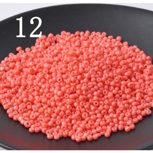 Nice 16g 1000pcs 2mm 12/0 Watermelon Red Opaque Round Loose Spacer Beads Cezch Glass Seed Beads Jewelry Making DIY Garment Bead
