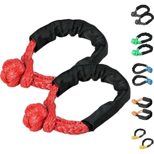 2X Soft Shackle Rope Synthetic Tow Recovery Strap 38,000LBs WLL Auto Parts Tow Rope Synthetic Fiber