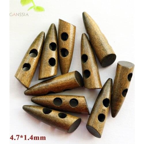 20pcs/lot Vintage brown color wooden horn toggle Wood buttons for kids Garment accessories(SS-7617)