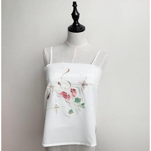 2021 chinese camisoles tang suit tank tops sexy women lace bralette backless wireless crop top female lingerie sleeveless vest