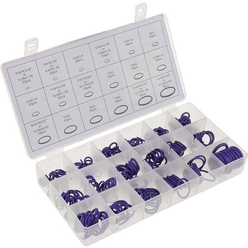 270 Pieces Car Air Conditioning A/C System HNBR O-Ring Assortment Kit Purple