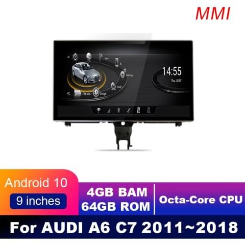 4G LTE 4GB+64GB Android display For AUDI A6 C7 A7 2011~2018 9" touch screen GPS Navigation car radio stereo dash multimedia