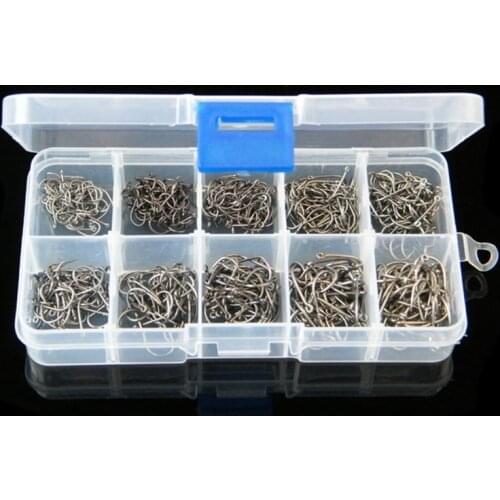 500Pcs Fishing Hooks Set Carbon Steel Single Circle Fishing Hook Fly Fishing Jip Barbed Carp Hooks Sea Tackle Accessories 3-12