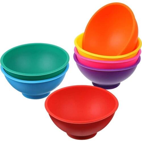 7Pcs/Set Practical Silicone Bowls Multicolored Reusable Food Snack Condiment Container for Sauce Nuts Candy Fruits Appetizer