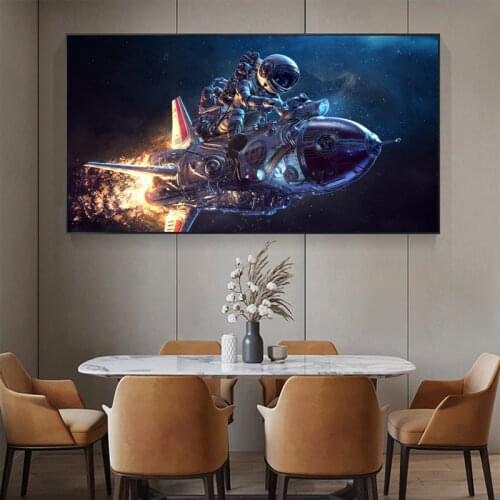 Astronaut Drinking Posters Space Rocket Ship Canvas Prints Wall Art Pictures For Living Room Modern Painting Home Decor Cuadros