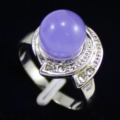 Noble!10MM Bead Purple jades ewelry womens Ring