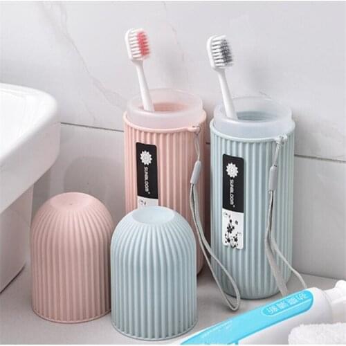 Mouth Washing Brushing Cups Simple Tooth Cylinder Toothpaste Cover Portable Travel Suit Couple Toothbrush Box Dental Storage Box