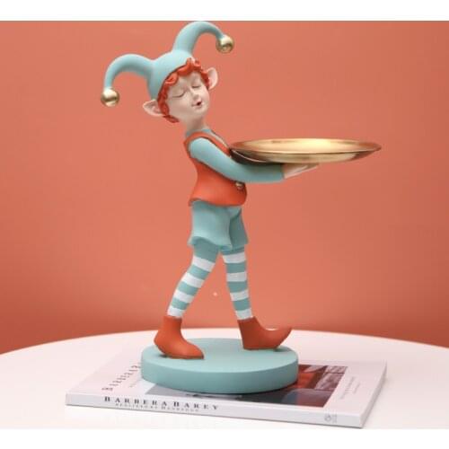 European Elf Character Storage Tray Resin Decoration Home Livingroom Desktop Figurines Ornaments Hotel Club KTV Sculpture Crafts