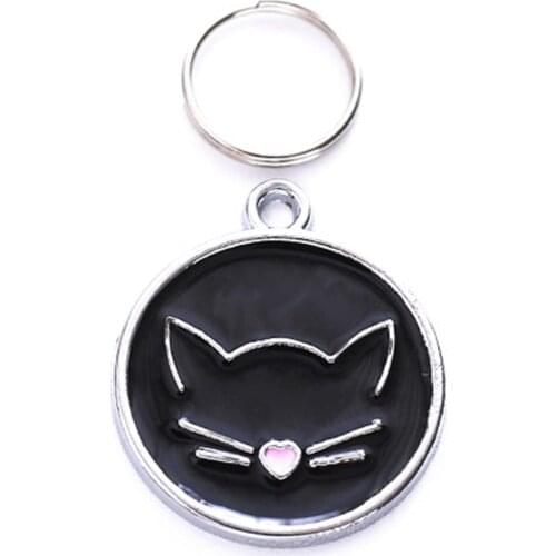 2021 Cat Face Zinc Alloy Pet ID Tag Identification Plate Mini Dog Cat ID Tag Collar Pendant Personalized Pet Accessories