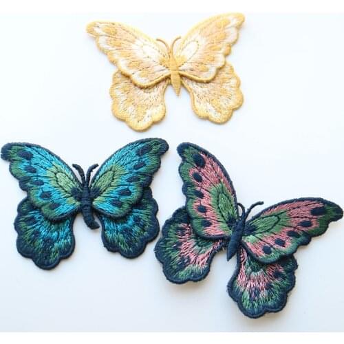 3pc DIY butterfly embroidery patches for clothing DIY animal embroidered parches appliques for jackets decoration parch ropa