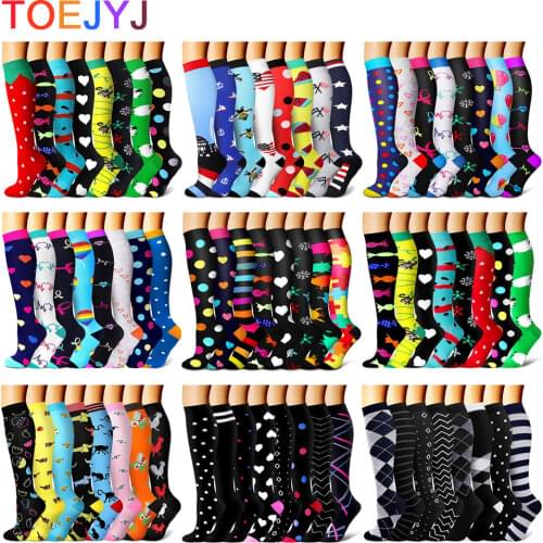 Compression Socks Suitable for Exercise Varicose Veins Running Cycling Travel Women and Men Athletic Socks