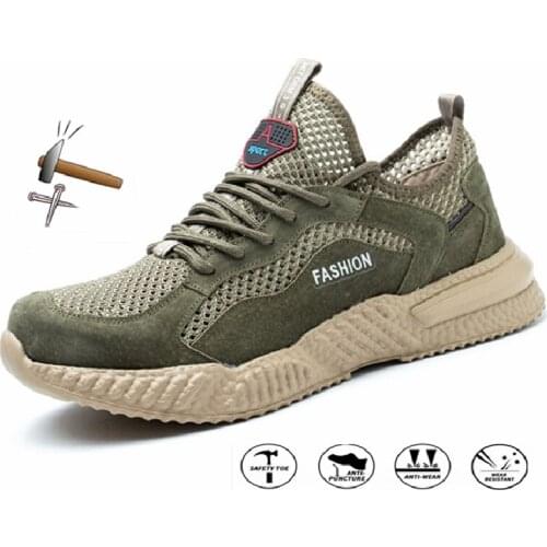 Summer Unisex Light Outdoor Steel Toe Cap Safety Shoes Smashing Work Shoes Indestructible Shoes Puncture-Proof Designer Sneakers