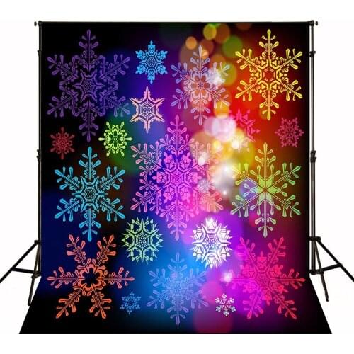 Mew Snowflake Children Birthday Photography Backdrops Sparkle Colorful Wedding Cloth Photography Background for Studio
