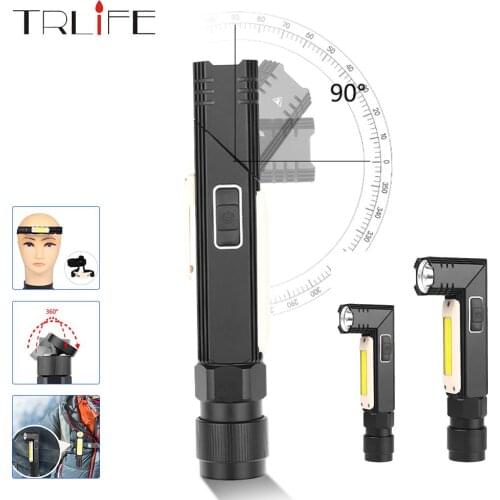 Multi-function LED Flashlight rotating COB work light USB Rechargeable LED Torch With strong magnet Suitable for multiple scenes