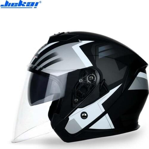 Men electric Motorcycle half face helmet with Double Lens 3/4 JIEKAI Kick scooter Motocross helmet with cover Size M L XL XXL