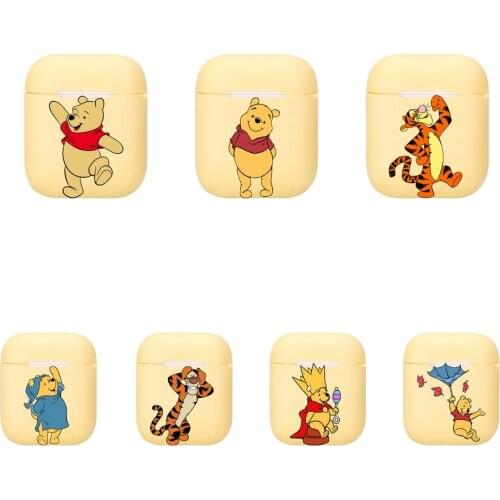 Winnie the PoohSoft Silicone Cases For Airpods 1/2 Protective Bluetooth Wireless Earphone Cover For Air Pods Charging Box Bags