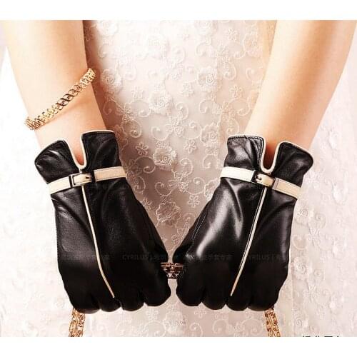 New Genuine Leather Gloves For Women With Thin Lining Short Glove S M L XL Free Shipping