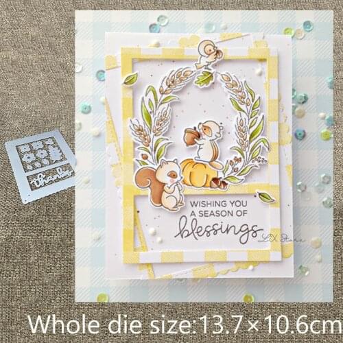 New Design Craft Metal Cutting Dies thanks flower frame decoration scrapbook die cuts Album Paper Card Craft Embossing die cuts