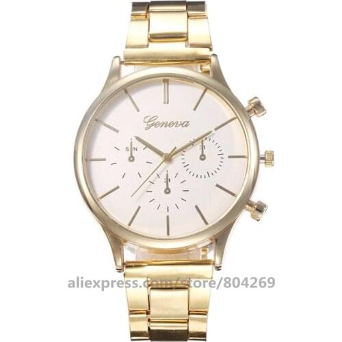 Wholesale Men Casual Geneva Watches Fashion Ladies Alloy Quartz Wristwatches 920359