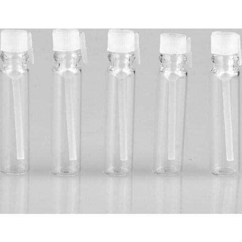 Wholesale 1 ml transparent glass perfume vial mini sample bottle cosmetic sample packaging container